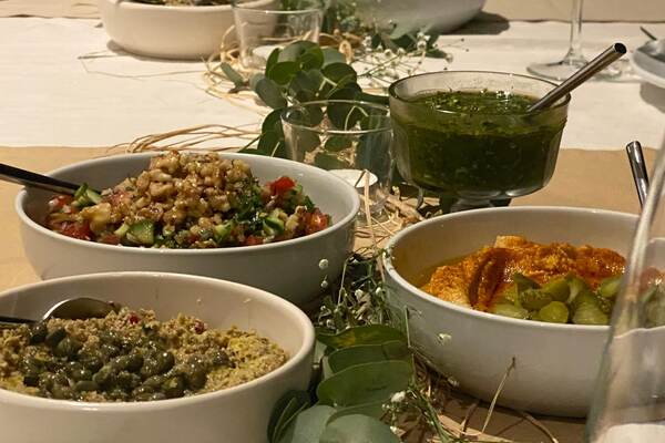 Mediterranean meze spread